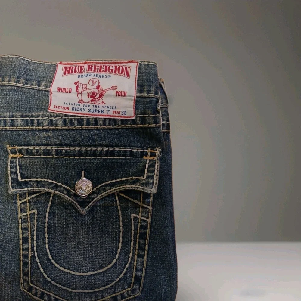 Vintage True Religion Ricky Super T Jeans Men's Size 38 x 34 Made in USA Thick